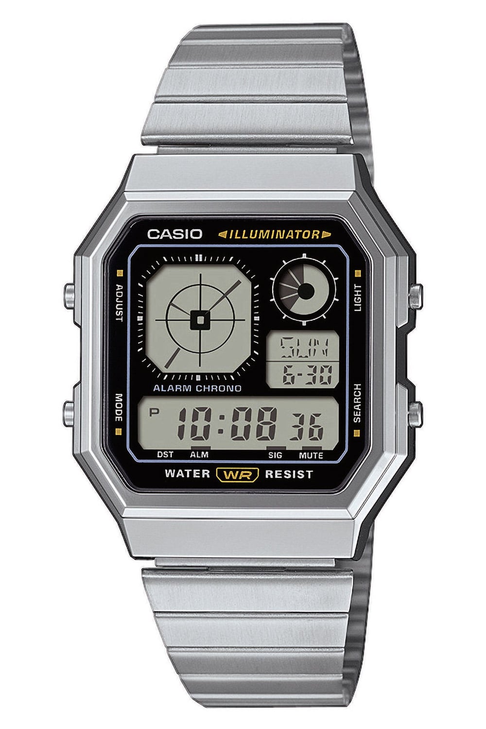 Casio A130WE-1AEF Armbanduhr Digital Edgy Collection Silberfarben Unkategorisiert Produktbild