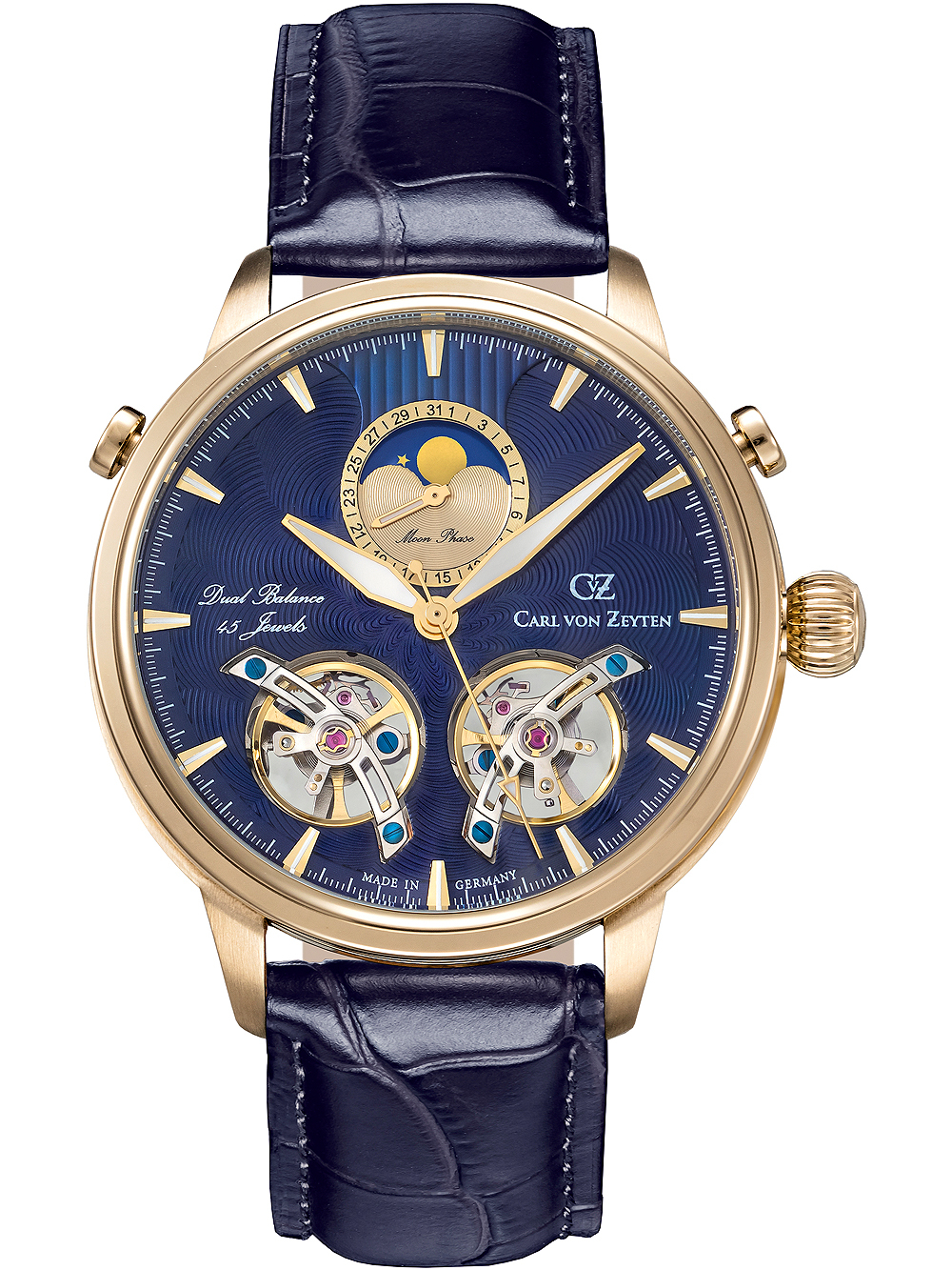 Carl von Zeyten CVZ0060GBLS Durbach Mondphase Automatik Herrenuhr 45mm 5ATM Unkategorisiert online kaufen Carl von Zeyten CVZ0060GBLS Durbach Mondphase Automatik Herrenuhr 45mm 5ATM Unkategorisiert online kaufen
