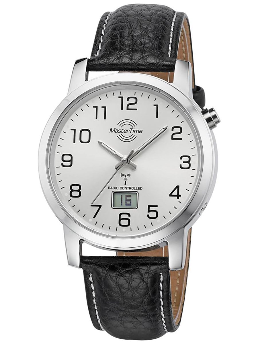 Master Time MTGA-10294-12L Herren-Funkuhr Basic Lederband Schwarz Unkategorisiert online kaufen